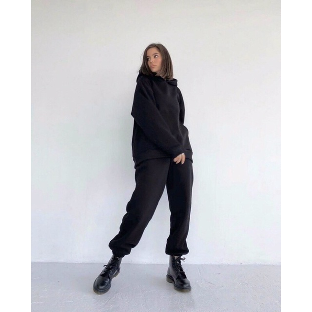Set hoddie áo tay dài + quần dài thời trang