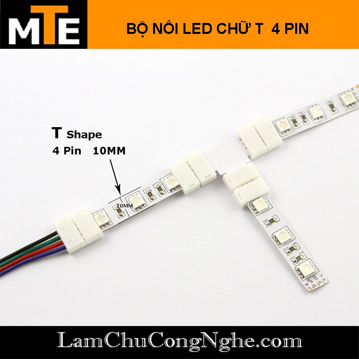 Bộ nối Led CHỮ T loại 10mm 2PIN, 3PIN, 4PIN – Sử dụng cho dây led