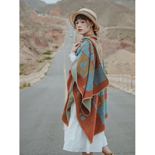 Khăn choàng boho dạ dày mùa đông