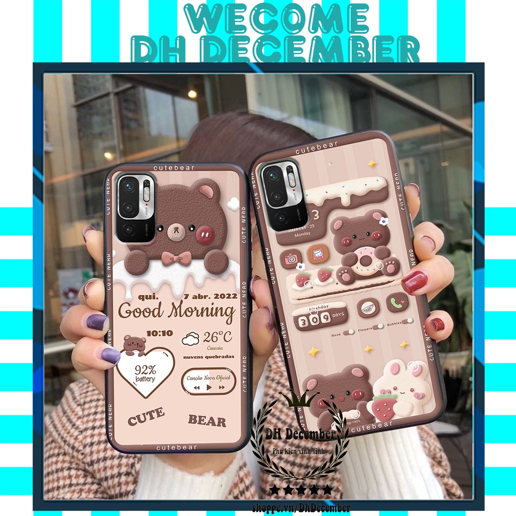 Ốp lưng Xiaomi REDMI NOTE 10 5G in hình 3D GẤU HỒNG-GẤU BE3R -XINH XẺO CỰC ĐẸP