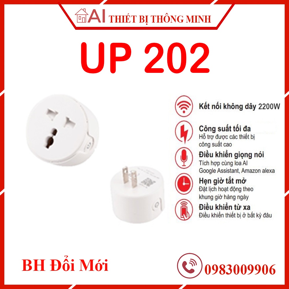 Ổ Cắm Thông Minh UP202, Kết Nối Wifi - Nhỏ Gọn Tiện Lợi, Tích Hợp Với App Điện Thoại