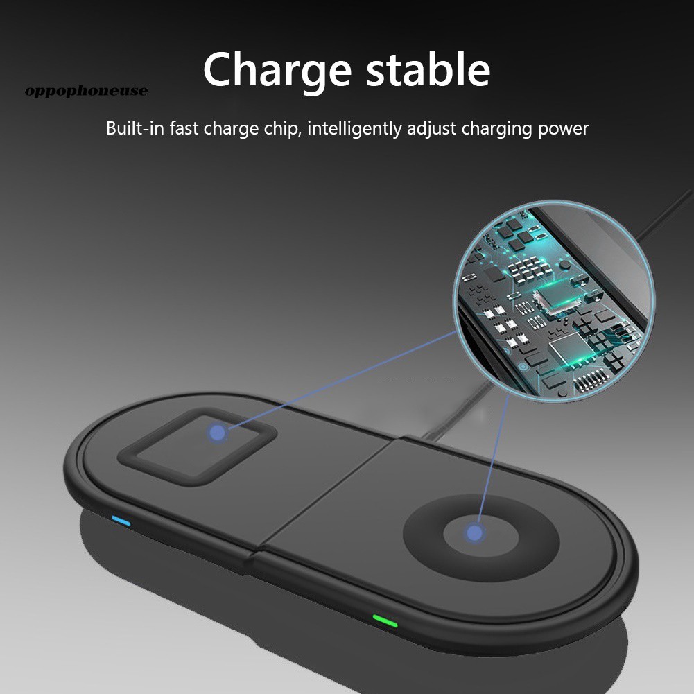 【OPHE】3 in 1 Wireless Charger Fast Charging Pad Dock Stand for iPhone i-Watch Earphone