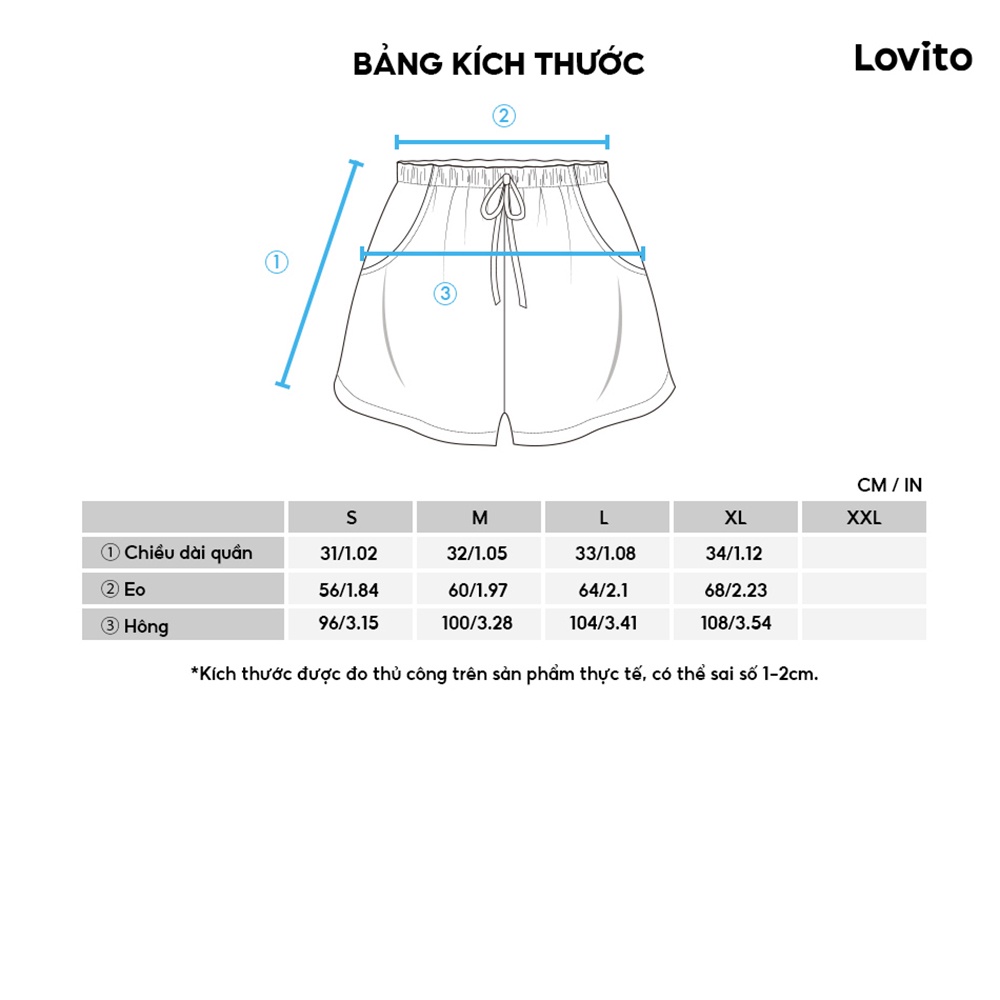  Quần short Lovito dây rút phù hợp cho mặc hàng ngày vào mùa hè L02042 (Black/Green) | BigBuy360 - bigbuy360.vn