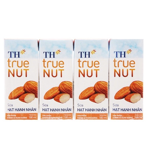Sữa Hạt Macca / óc chó/ hạnh nhân TH true NUT 180 ml Lốc 4