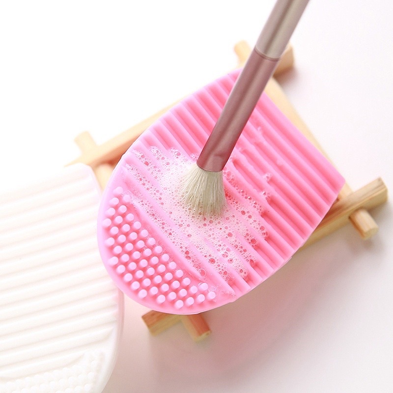 Dụng Cụ Bàn Chải + Chậu Silicon Giặt Cọ, Vệ Sinh Cọ &amp; Giỏ Lưới Phơi Cọ Trang Điểm