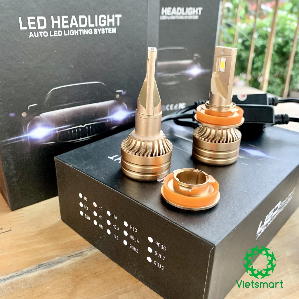 Đèn pha LED XM70 Gold 60W siêu sáng cho ô tô xe máy H1 H7 H8 H9 H11 HB3 9005 HB4 9006 H4