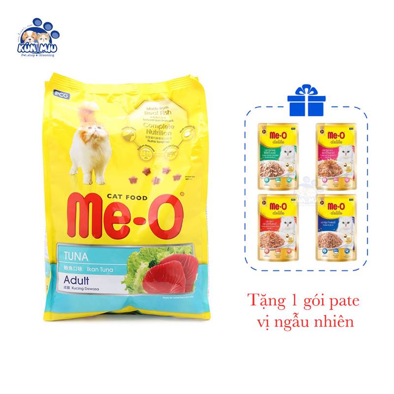 Combo thức ăn cho mèo Me-o 1.2kg vị cá ngừ + 1 pate delite 70g