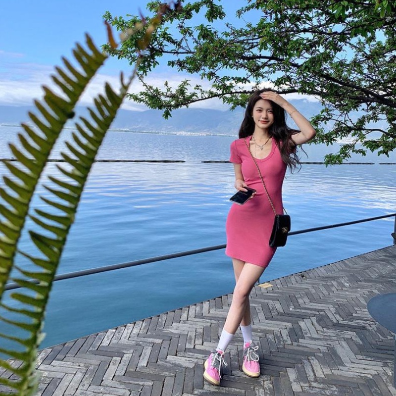 [MURIOKI] Đầm Mini Ôm Dáng Eo Cao Màu Đen Quyến Rũ Thời Trang Mùa Hè Phong Cách Hàn Quốc Cho Nữ