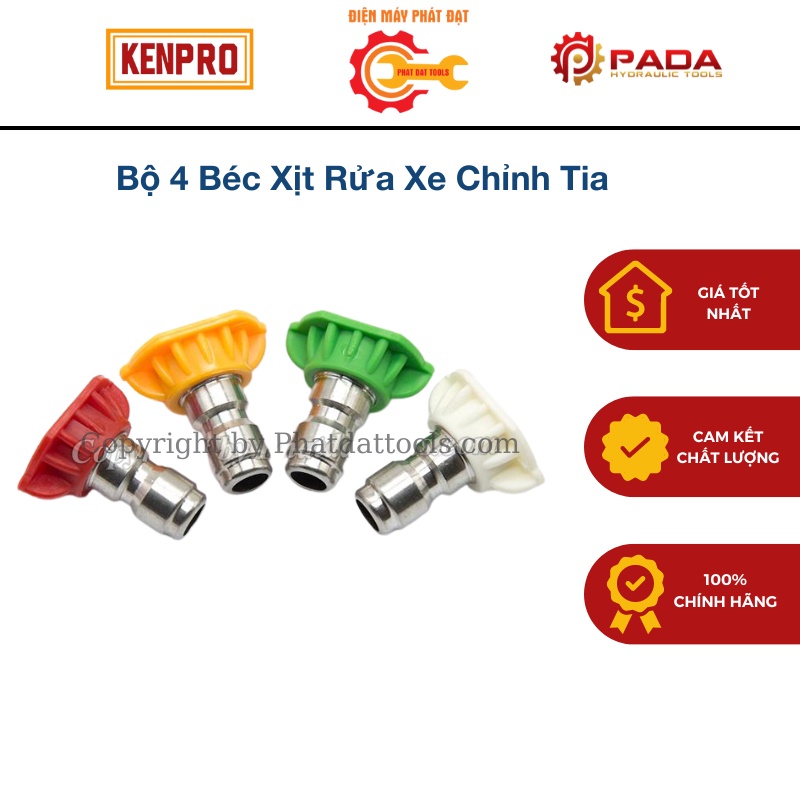 Bộ 4 Béc Xịt Rửa Xe Chỉnh Tia Tháo Lắp Nhanh Hàng Chất Lượng Chất Liệu Nhựa ABS Và Inox