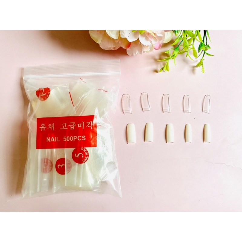 500 Móng nối hình vuông chính hãng đủ size 2 kiểu dáng-nhựa siêu dẽo