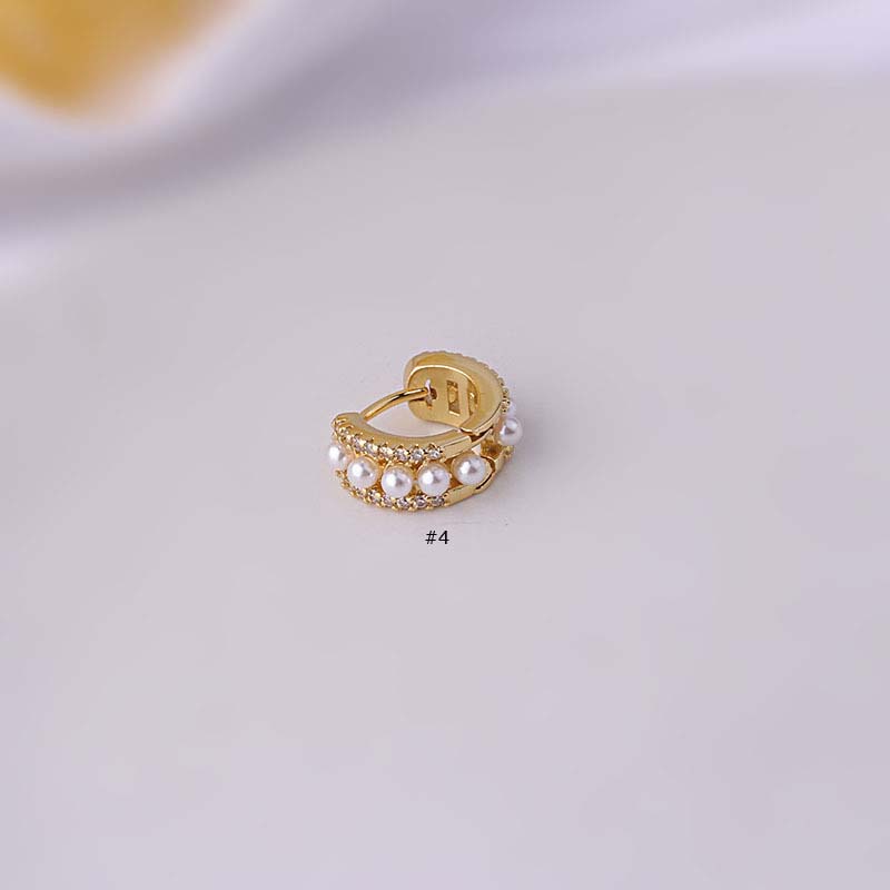 1 Khuyên Tai Tròn Bằng Đồng Đính Đá Zircon 8-10mm 2022 Mới