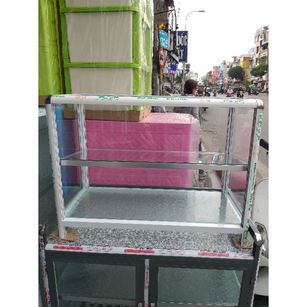 Tủ nhôm kính bán hàng ăn hoặc trái cây, tủ sản xuất mới 100%