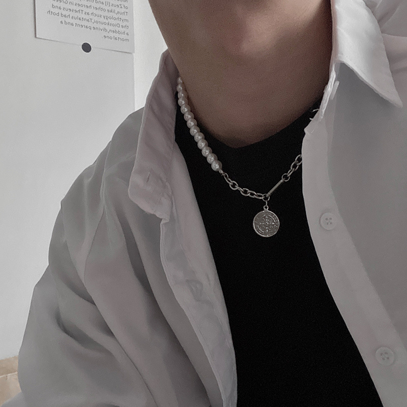 Dây chuyền đính hạt ngọc trai giả phong cách hip hop cổ điển thời trang