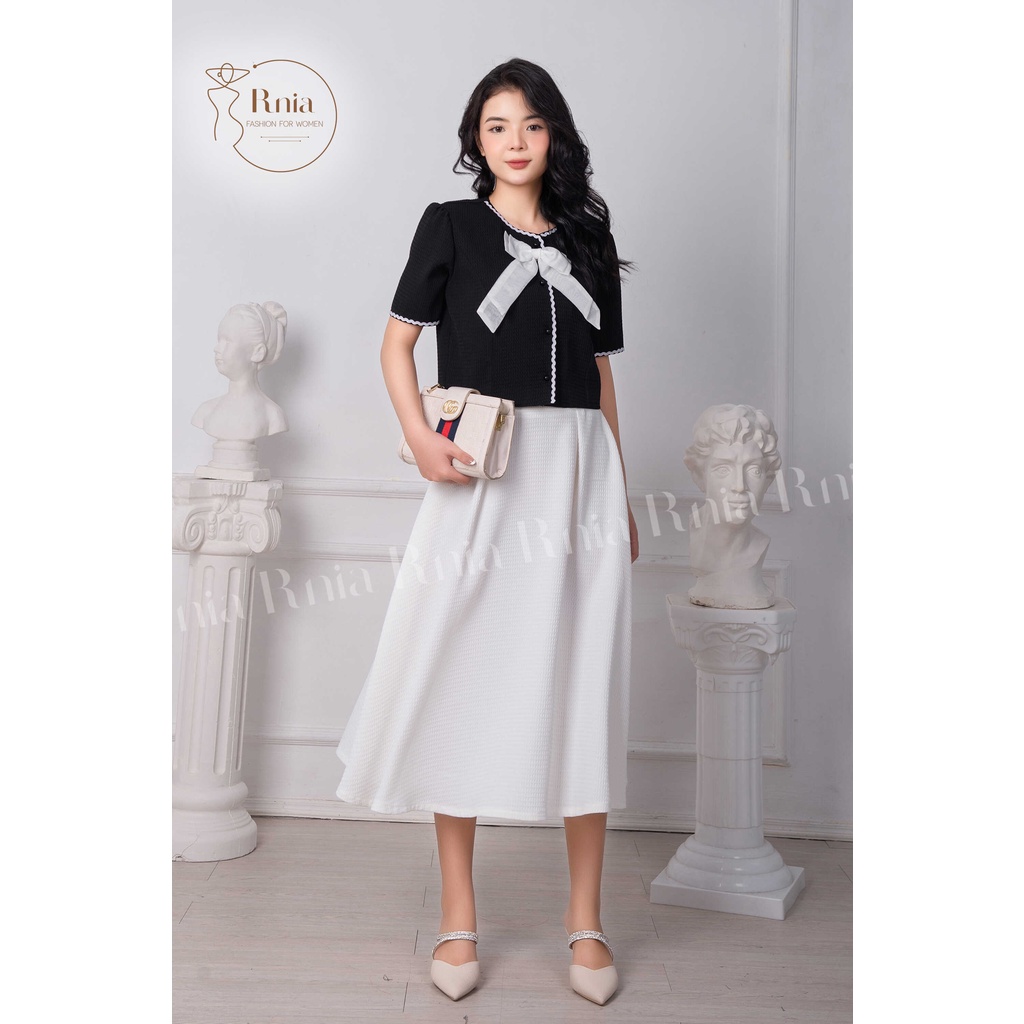 Sét Bộ Áo Croptop Chân Váy Xòe Dây Zigzag RNIA BO2286