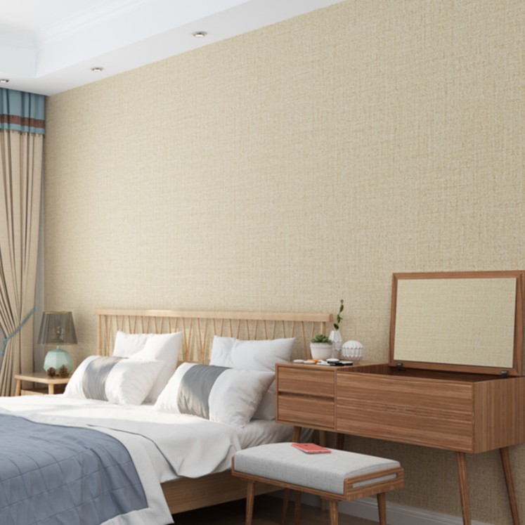 Decal giấy dán tường GIẢ VẢI VÀNG KEM khổ rộng 45cm( giá bán 1m dài tới)