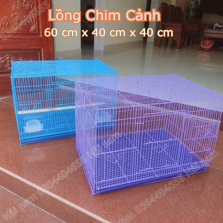 Lồng nuôi chim - Lồng Yến Phụng, Sóc, Thỏ cảnh Kích Thước 60cm x 40cm x 40cm Màu tím