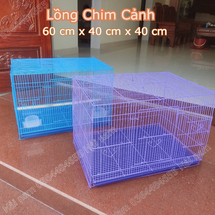 Lồng nuôi chim - Lồng nuôi Yến Phụng, Sóc, Thỏ cảnh  -Lồng SIZE  60cm x 40cm x 40cm -  LOẠI TO MÀU XANH