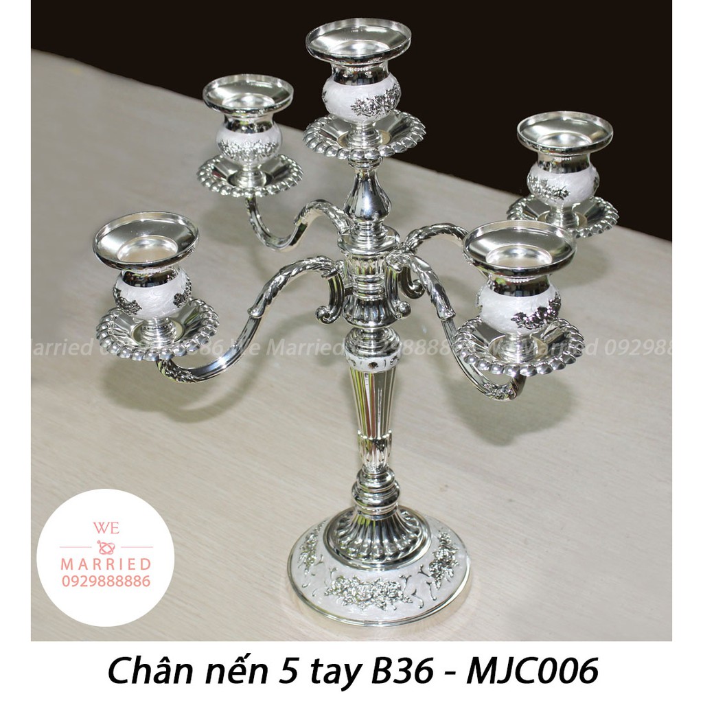 Chân Nến 5 Tay MJC 36cm Cổ Điển