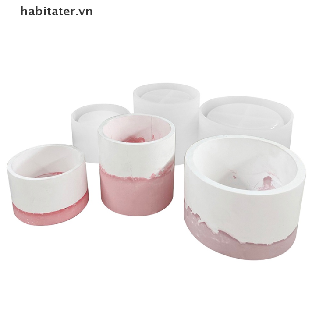 Khuôn Silicone Đổ Xi Măng Làm Chậu Cây Hình Tròn Tiện Dụng
