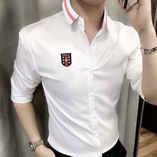 áO Sơ Mi Trắng Nam.Áo Sơ Mi Nam Tay Dài Cổ Thuyền.Sơ Mi Nam Họa Tiết Đơn giản.Mẫu Somi của Vuajeans