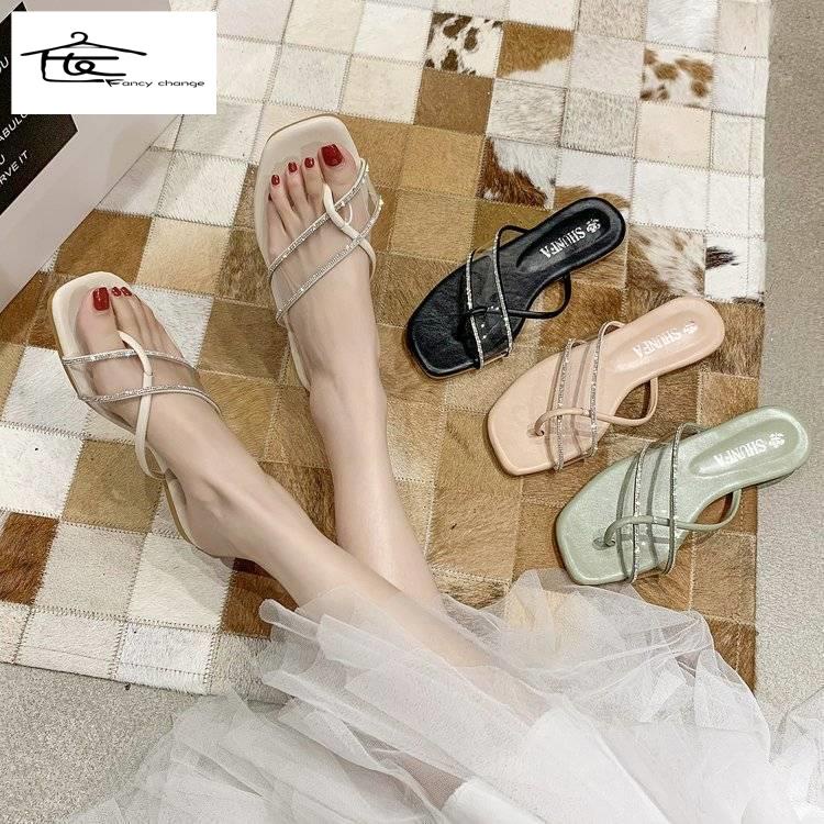 Dép Đế Bằng Đính Đá Phong Cách Thời Trang Mùa Hè 2022 Cho Nữ