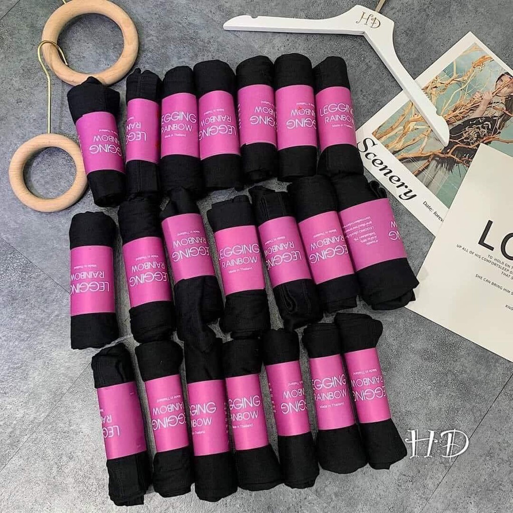 Q013 Quần legging dài lửng đùi ngố đẹp lỡ quần tập yoga nữ đen Thái ngắn mặc nhà lưng thun ôm bó sát rainbow co giãn tốt | BigBuy360 - bigbuy360.vn