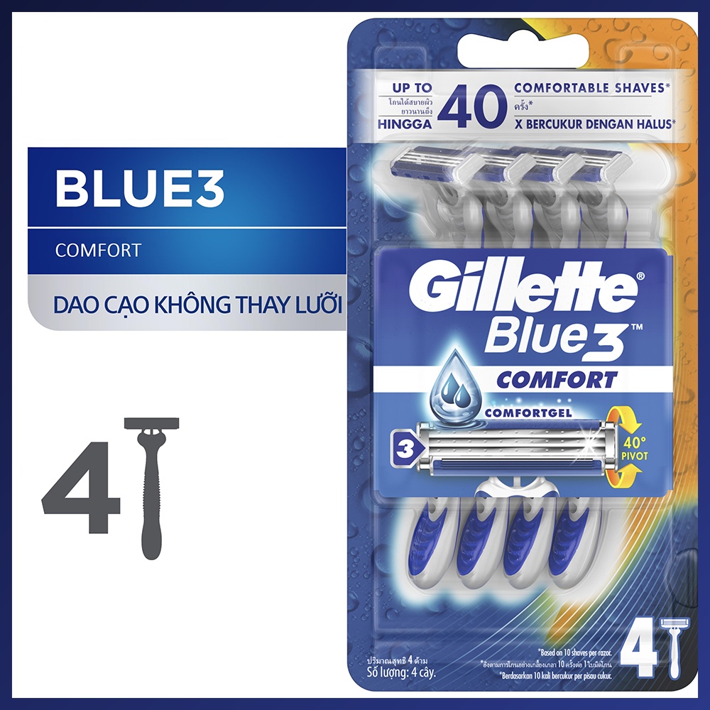 Dao Cạo Râu GILLETTE Blue 3 Comfort (4 Cây)