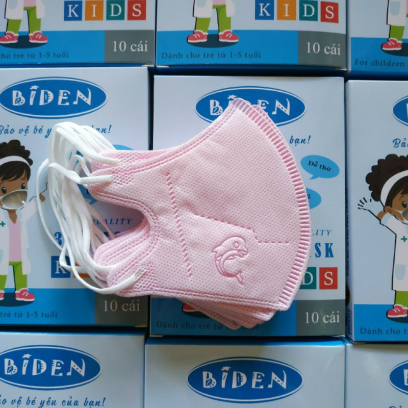 Combo 10 cái khẩu trang 3D kháng khuẩn dành cho bé từ 1-5 tuổi