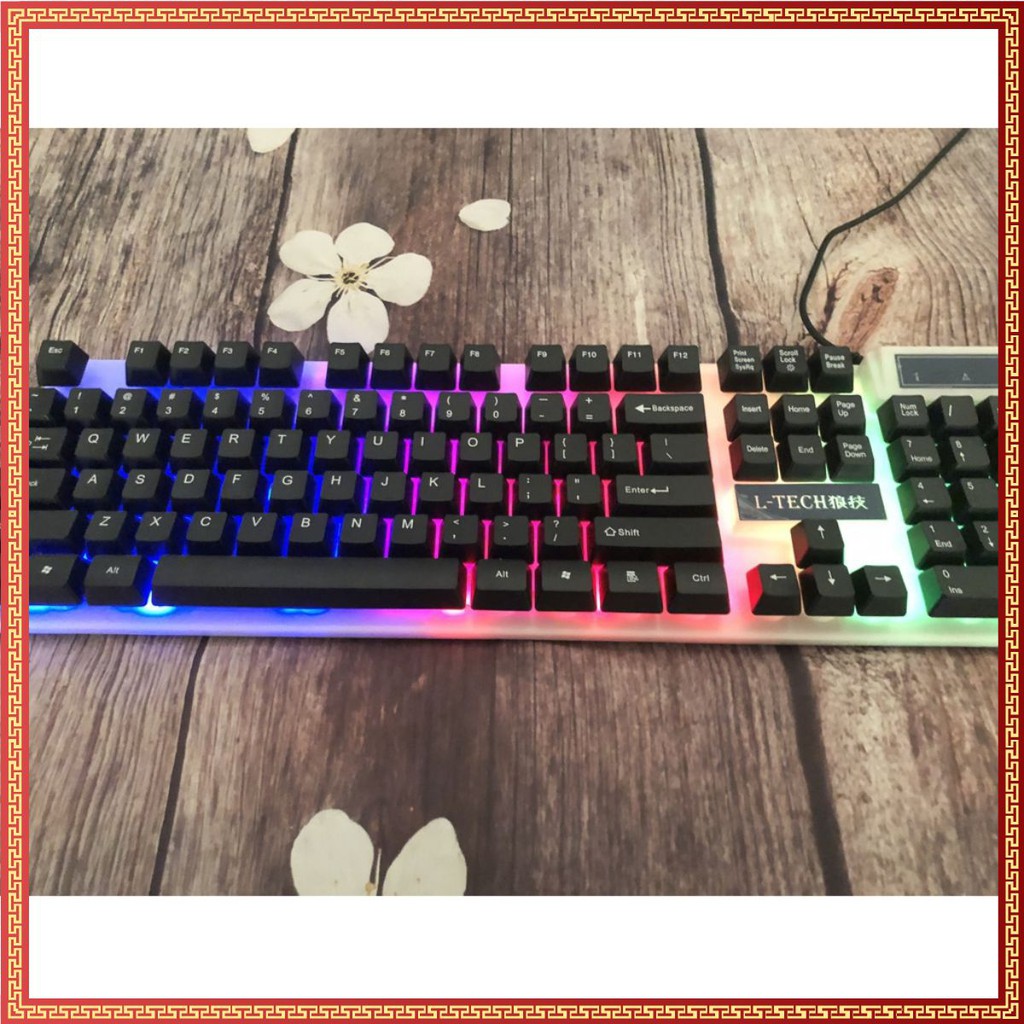 [Loại 1] Bàn phím giả cơ led 7 màu siêu đẹp, có nút bật/tắt led, phím gõ cực êm