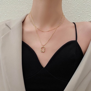 Dây chuyền măt vuông, chocker 2 tấng cá tính eva acc c28