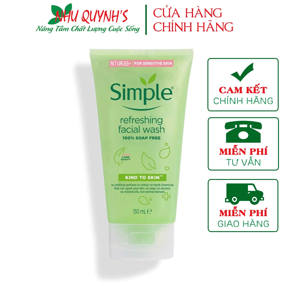 Sữa Rửa Mặt Gel Simple Kind To Skin Refreshing