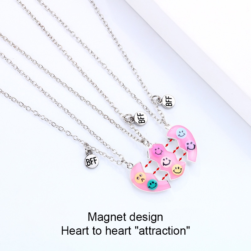 Set 3 Vòng cổ Nam Châm Hình Mặt Cười Dễ Thương