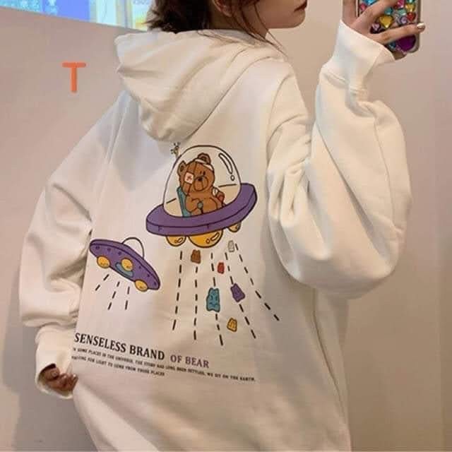 Áo khoác nam nữ nỉ ngoại hoodie phi hành gia gấu | BigBuy360 - bigbuy360.vn