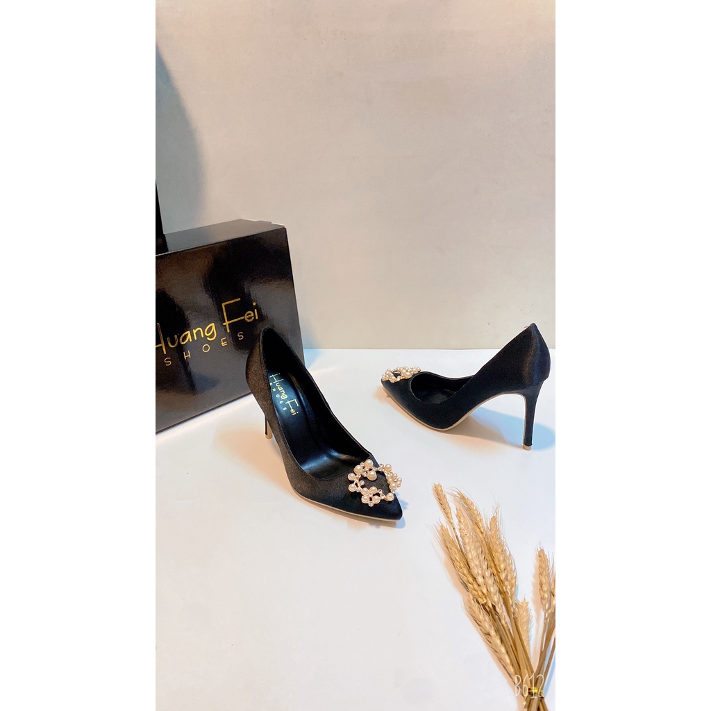 Giày cao gót lụa màu siêu sang chảnh gót cao 7cm