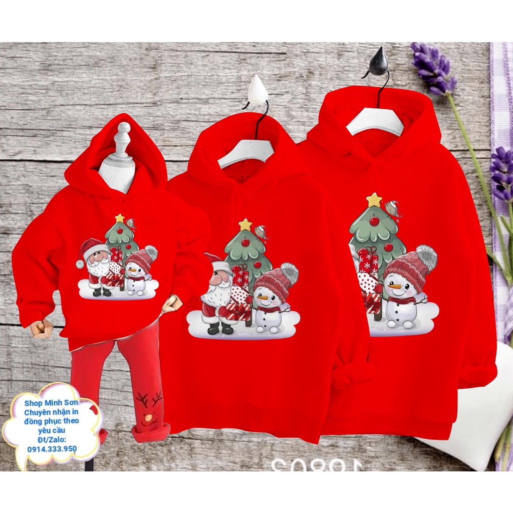 🍁💟🌴ÁO NỈ HOODIE ÔNG GIÀ NOEL VÀ NGƯỜI TUYẾT, NỈ MŨ GIA ĐÌNH, ÁO ĐÔI LOẠI 1 ĐỦ MÀU ĐỦ SIZE