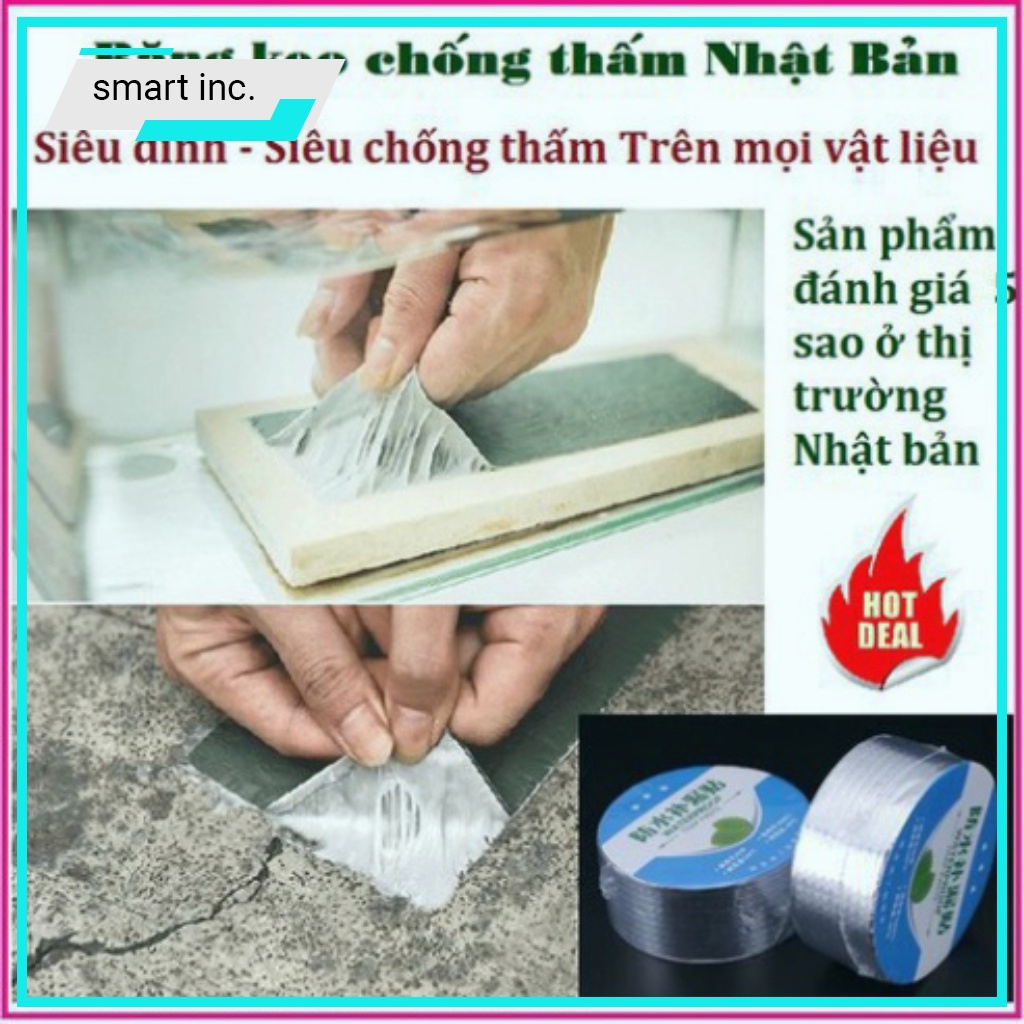 Băng Keo Chống Thấm Vá Vết Nứt Thùng Nước Ống Nước Mái Tôn Dài 5m