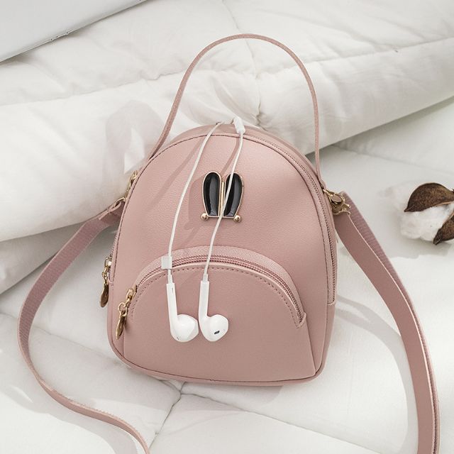 Balo da màu kẹo hình tai thỏ 16x6x14cm,,,