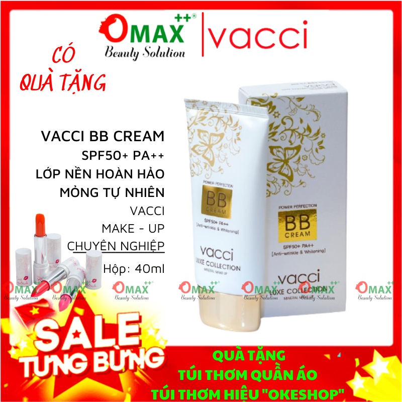 BB VACCI-KEM PHẤN TRANG ĐIỂM CAO CẤP BB CREAM DẠNG TUÝP - SPF50+ PA++