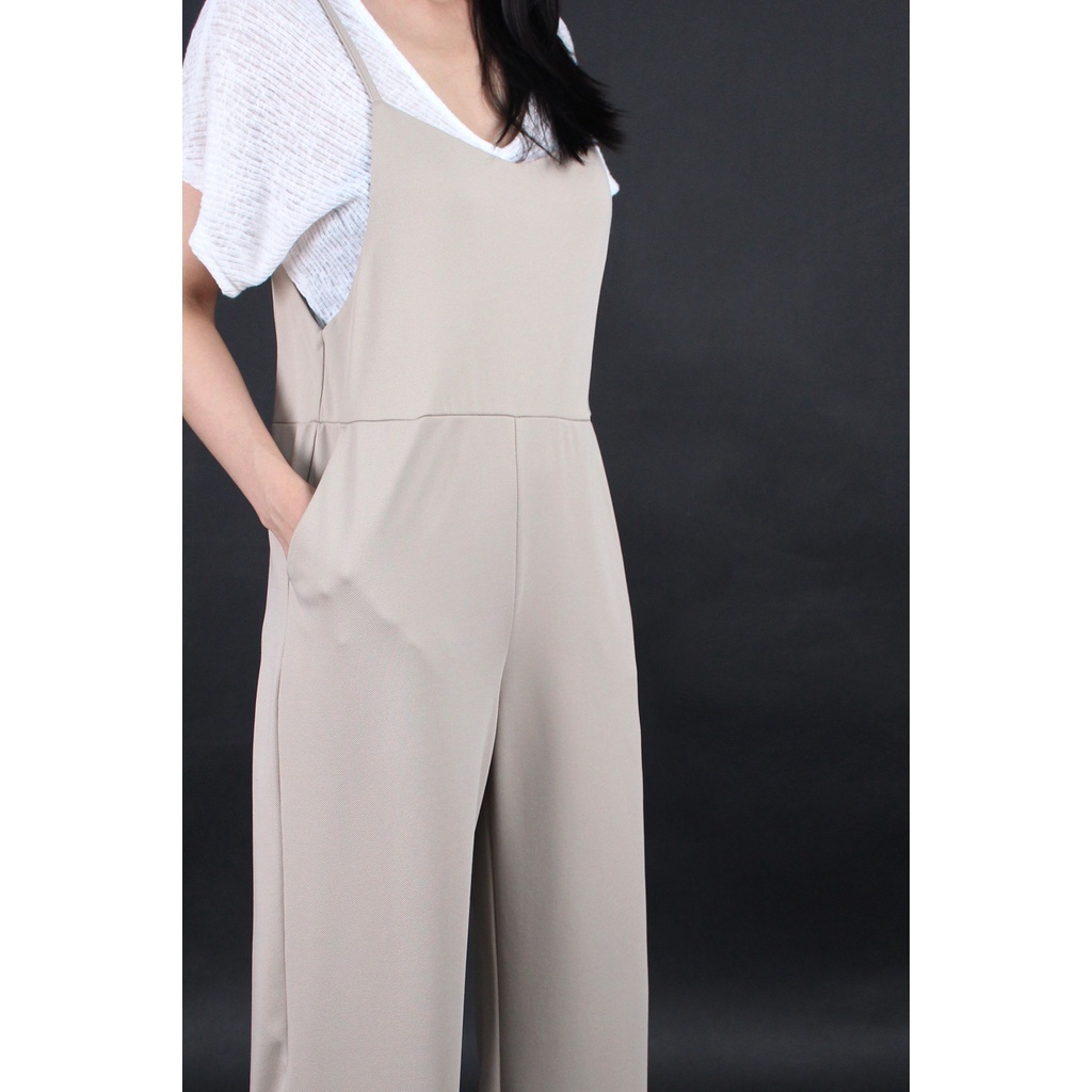 Q8737 - Jumsuit thun gan colza 2 dây, cột nơ sau, trơn