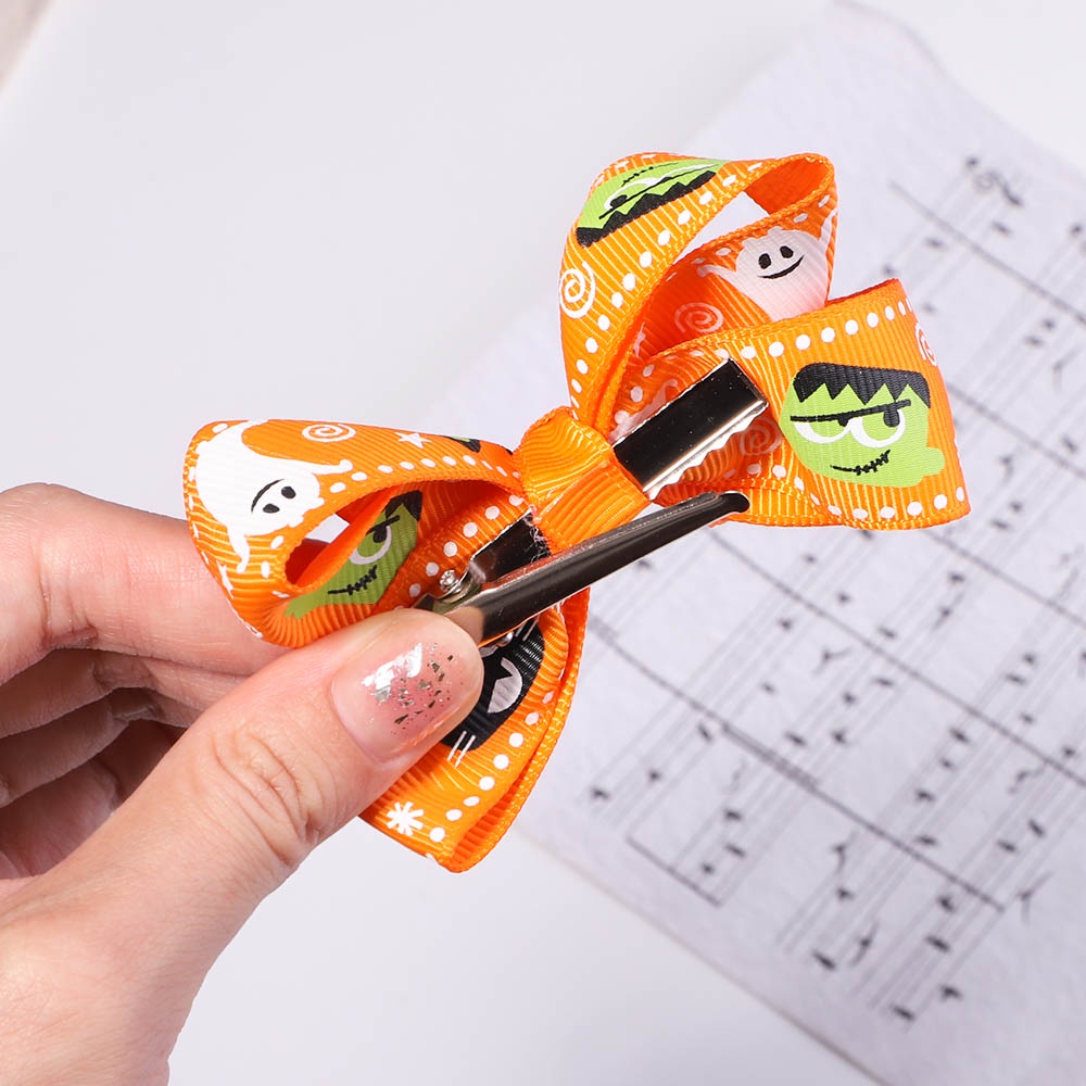 KIDSBOWS Bộ 10 Kẹp Tóc Nơ In Họa Tiết Halloween / Giáng Sinh Dễ Thương Cho Bé Gái