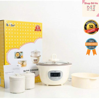 Nồi nấu cháo chậm Bear, Nồi nấu cháo cho bé ăn dặm Bear chính hãng bản quốc tế 6 chức năng 1,6L