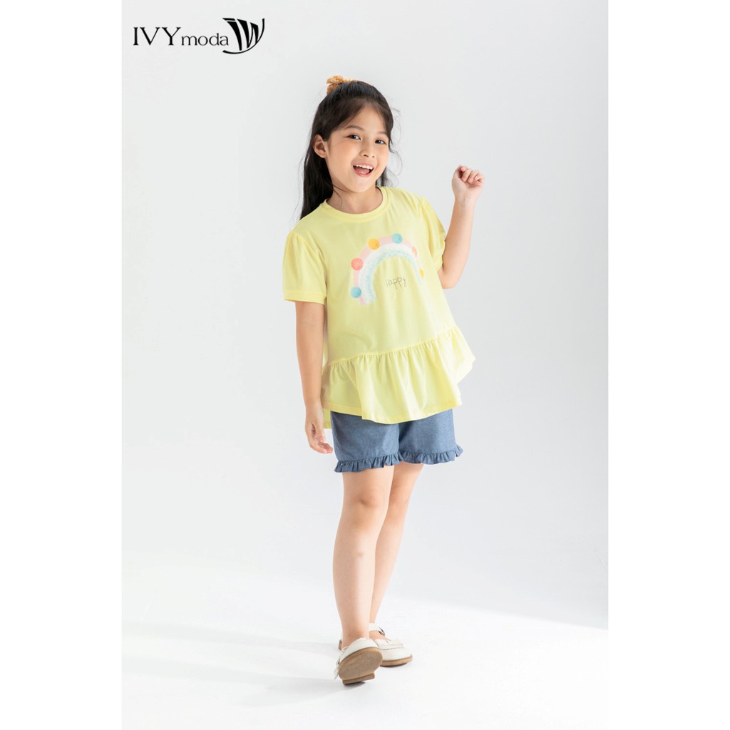 [NHẬP WABRTL5 GIẢM 10% TỐI ĐA 50K ĐH 250K ]Áo thun bé gái in hình Happy IVY moda MS 57G1339