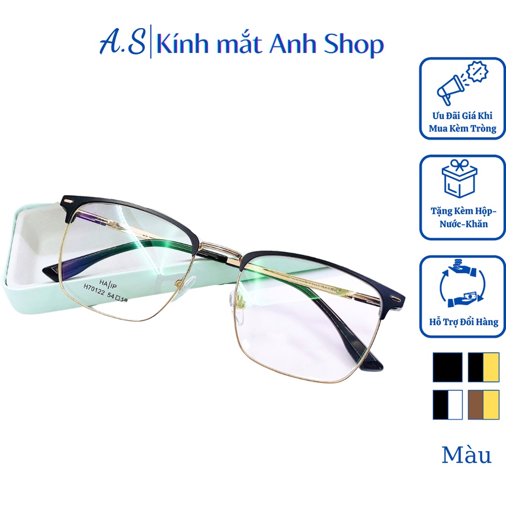 Gọng kính vuông to kim loại nam nữ đều phù hợp chất liệu kim loại bền 70122