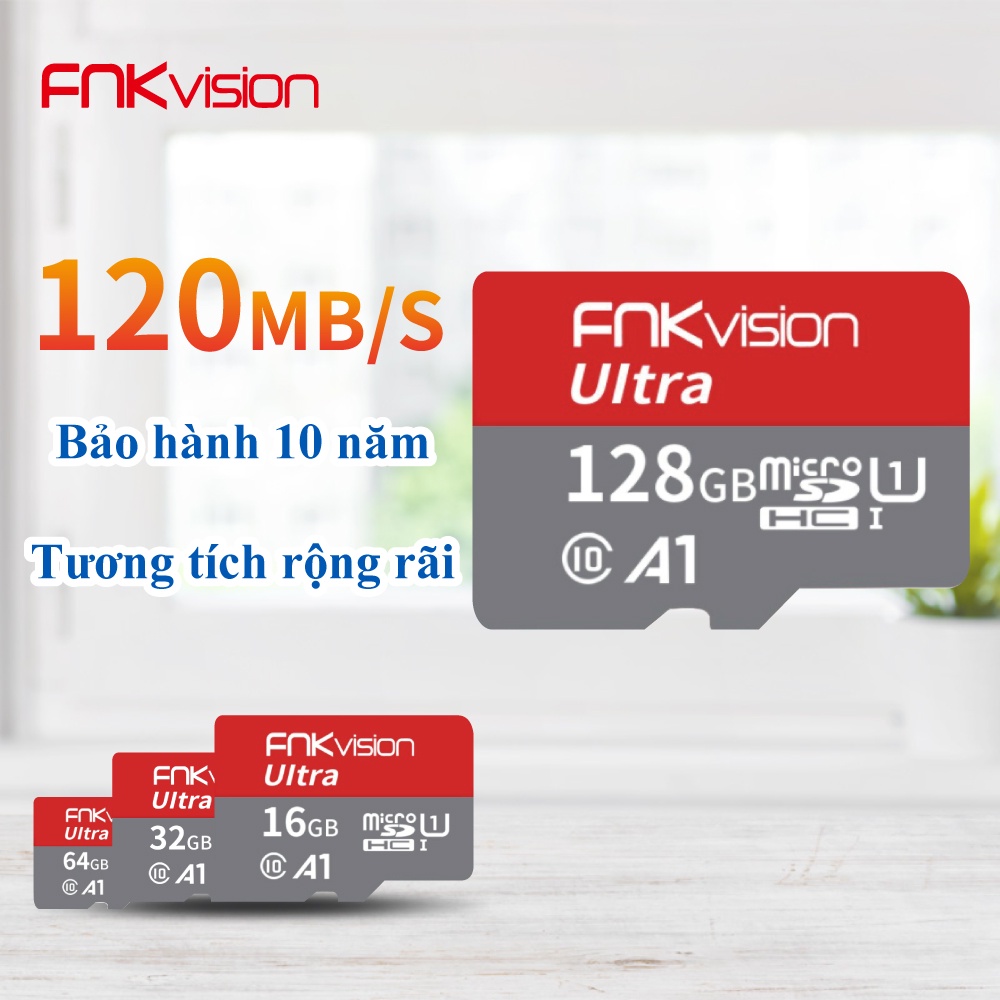 Fnkvision Thẻ nhớ tốc độ cao Micro SD 16G/32G/64G/128G, dùng cho camera giám sát, camera hành trình