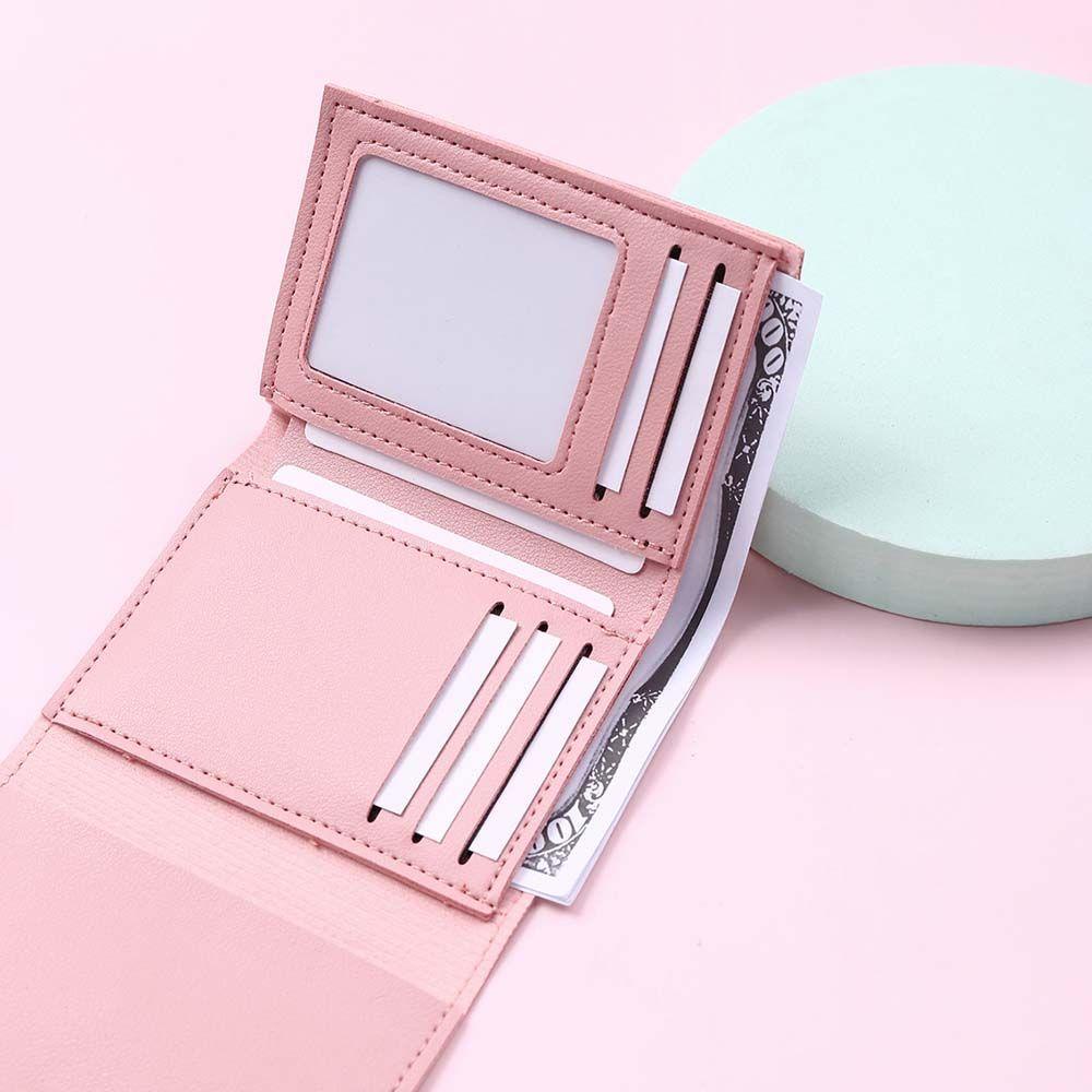 Ví Ngắn Đựng Tiền / Thẻ In Họa Tiết Hoa Dễ Thương Kèm Kẹp Nhỏ Gọn Tiện Dụng Giá Đỡ