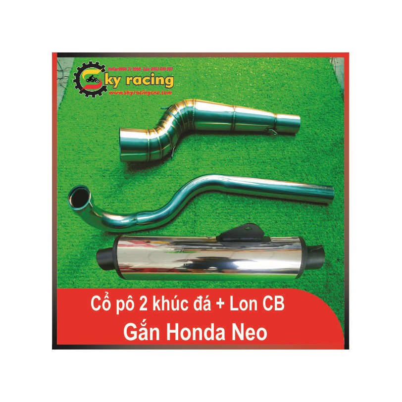 Combo cổ 2 khúc Inox kèm lon CBR dành cho Fu Neo (khúc đá cao)