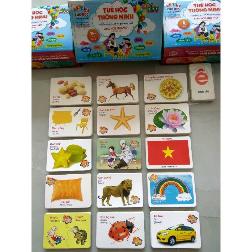Bộ 416 Thẻ Học Thông Minh Song Ngữ 16 Chủ Đề