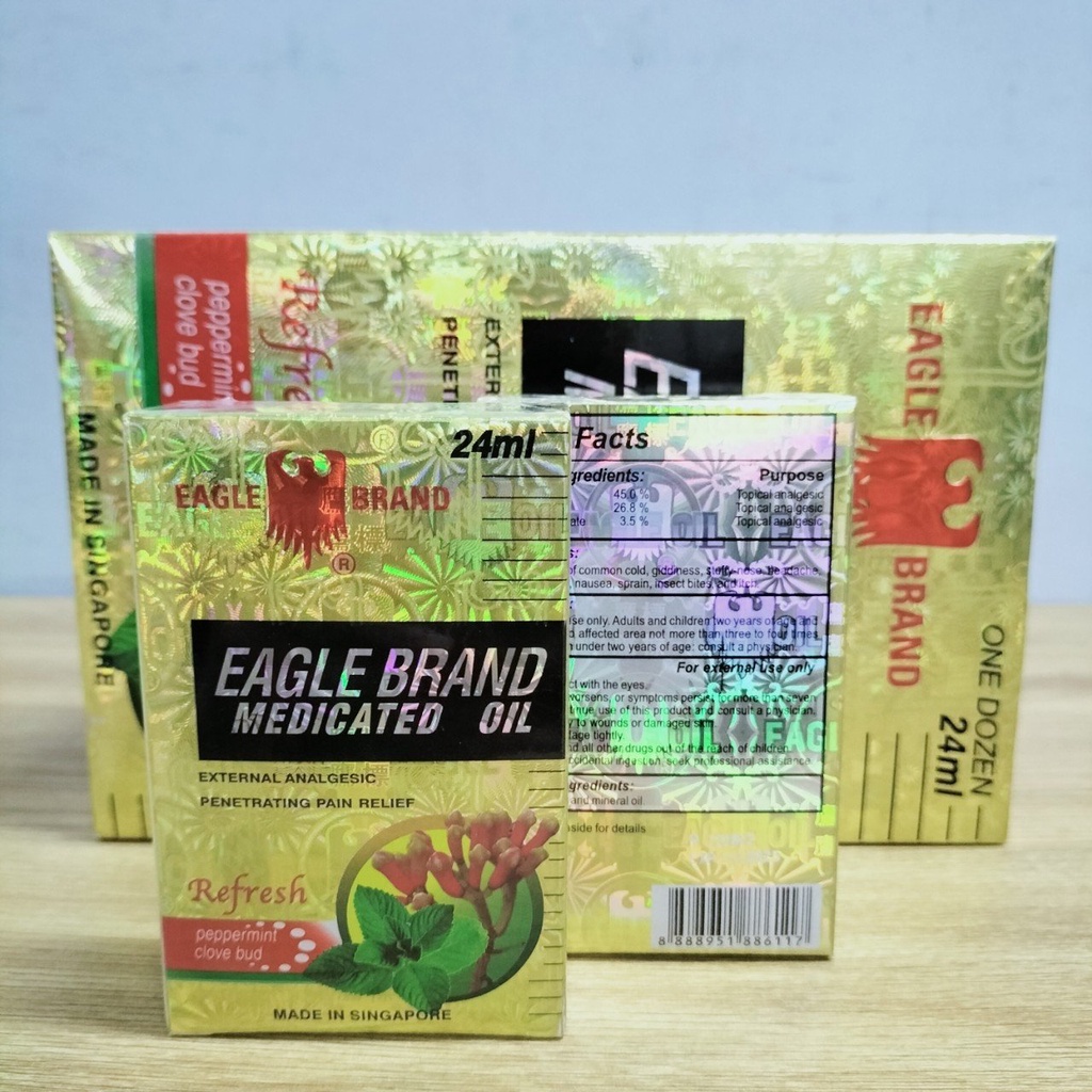 Dầu Gió Con Ó Eagle Brand Của Mỹ 24ml-(Made In Singapore Dành Riêng Cho Thị Trường Mỹ)