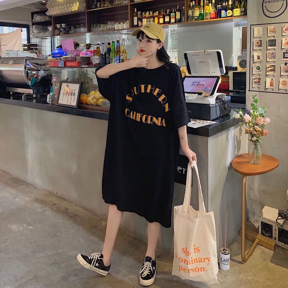 Vasy/đầm Thun Dáng Dài Rộng Che Bụng Phong Cách Mùa Hè 300 Jin Kích Thước Lớn Phong Cách Mới Cho Nữ