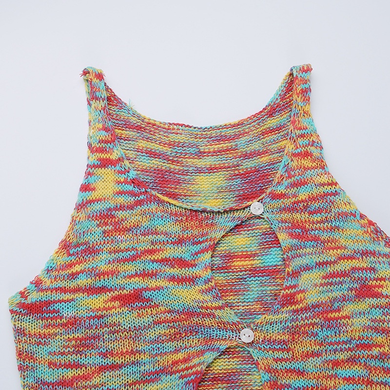 Đầm Không Tay Thiết Kế Khoét Lỗ Nhiều Màu Sắc Thời Trang Đường Phố Cho Nữ